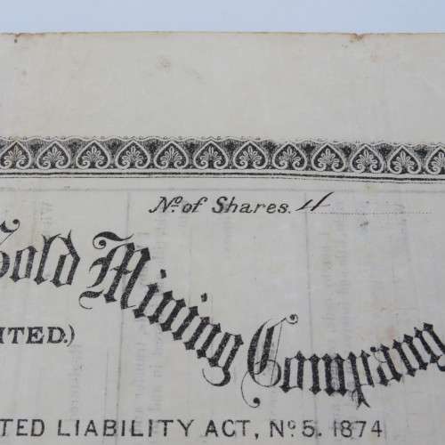 Four shares of one pound in the Kimberly Sheba Gold Mining Company - Baberton 1887 to Messe Runchman