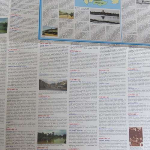 Large fold out chart of the Japanese conquest of Malaya and Singapore - WW2