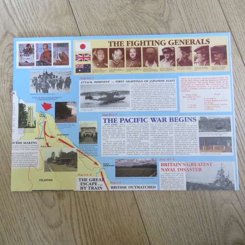 Large fold out chart of the Japanese conquest of Malaya and Singapore - WW2