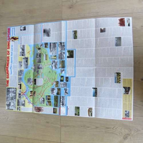 Large fold out chart of the Japanese conquest of Malaya and Singapore - WW2