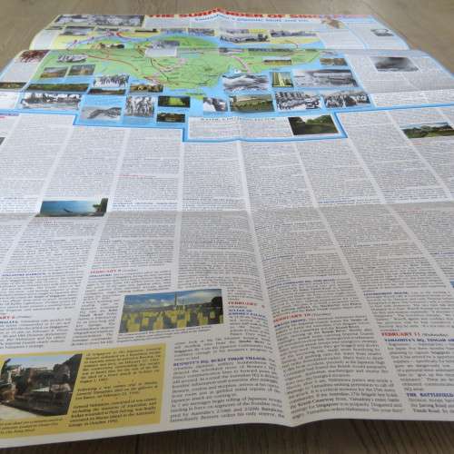 Large fold out chart of the Japanese conquest of Malaya and Singapore - WW2