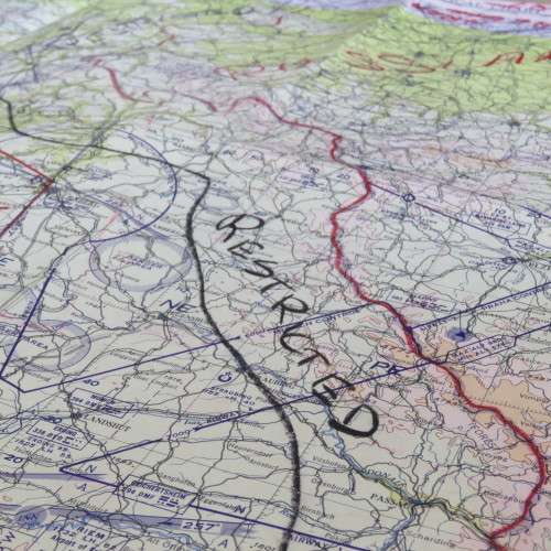 1948 Map used by American pilots during occupation of Germany - Scarce