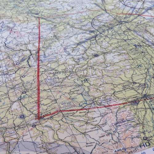 1948 Map used by American pilots during occupation of Germany - Scarce