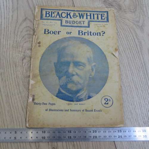 Black and White Budget - Boer War - 6 Jan 1900 - back page missing