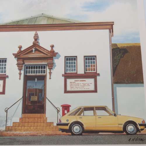 Vintage print of First Raadsaal Bloemfontein by AH Vital