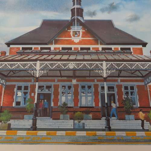 Vintage print of the Railway Station Pietermaritzburg by AH Vital