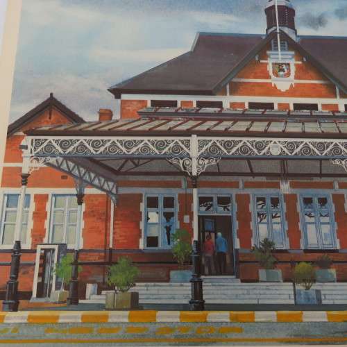 Vintage print of the Railway Station Pietermaritzburg by AH Vital