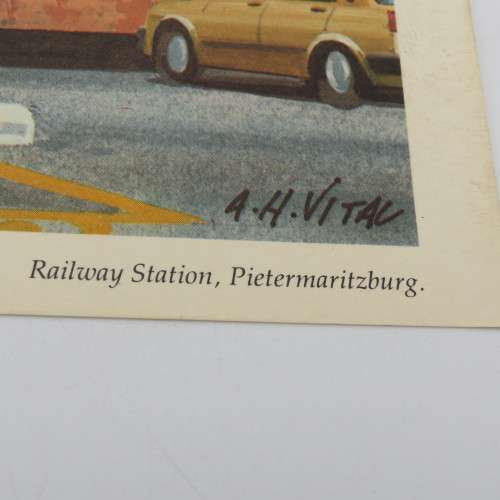 Vintage print of the Railway Station Pietermaritzburg by AH Vital