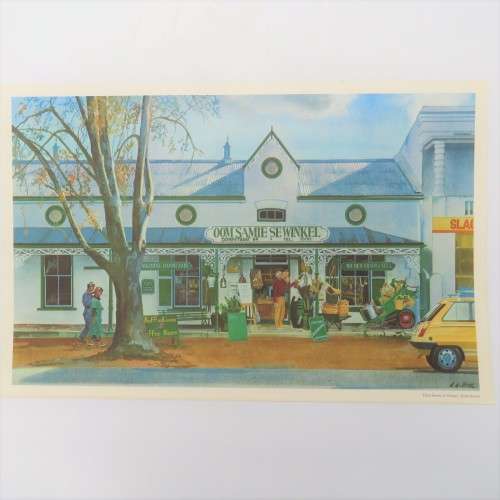 Vintage print of Oom Samie se winkel, Stellenbosch by AH Vital