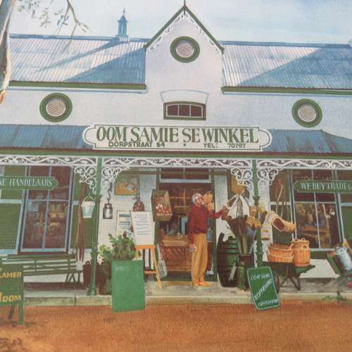 Vintage print of Oom Samie se winkel, Stellenbosch by AH Vital