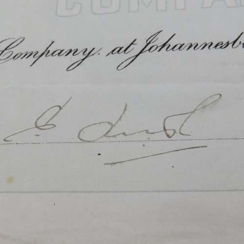 Certified for 100 shares in the Pretoria District Diamond company - Issued to Michael Gleeson
