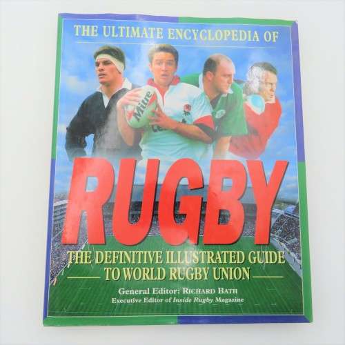 The ultimate encyclopedia of Rugby with blue bulls poster and Joost v/d Westhuizen