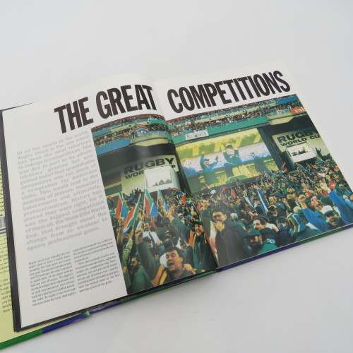 The ultimate encyclopedia of Rugby with blue bulls poster and Joost v/d Westhuizen