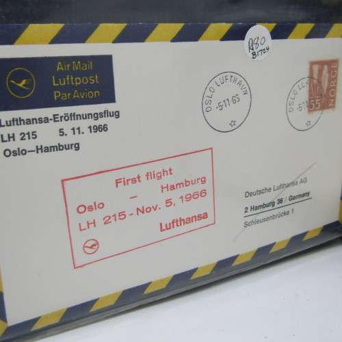 Lot of 104 Lufthansa flown covers form the 1960`s - lot of First Day Covers