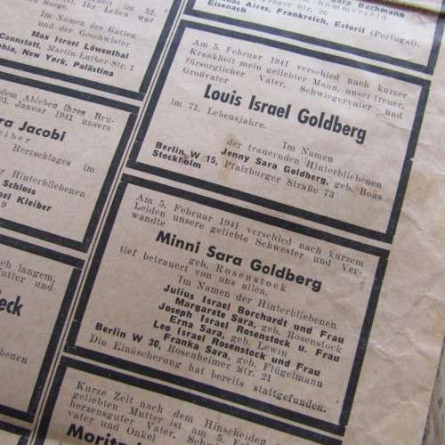 Copy of the Judisches Nachrichten - blatt Sanctioned by the Germans during WW2