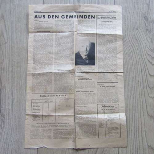 Copy of the Judisches Nachrichten - blatt Sanctioned by the Germans during WW2