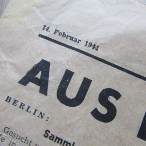 Copy of the Judisches Nachrichten - blatt Sanctioned by the Germans during WW2