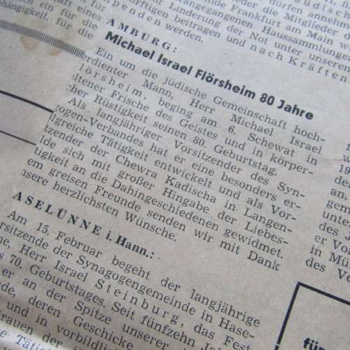 Copy of the Judisches Nachrichten - blatt Sanctioned by the Germans during WW2