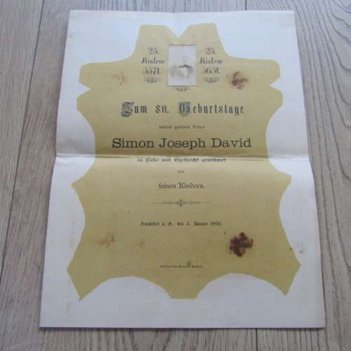 1905 Program for the Birthday of Simon Joseph David plus 2 telegram of best wishes