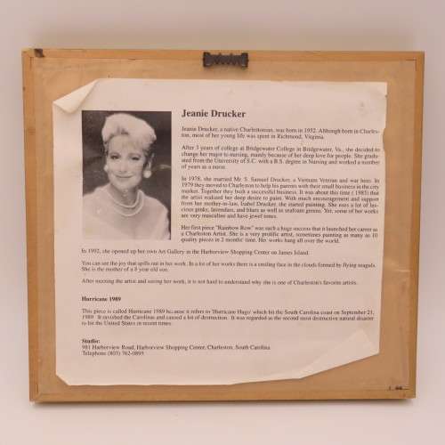 Jeanie Drucker Hurricane 1989, Charleston S.C. print in frame