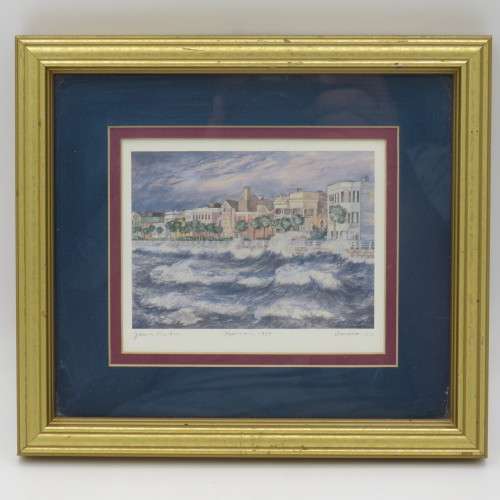 Jeanie Drucker Hurricane 1989, Charleston S.C. print in frame