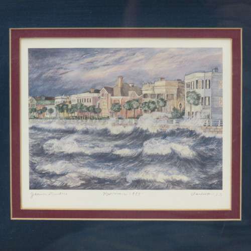 Jeanie Drucker Hurricane 1989, Charleston S.C. print in frame