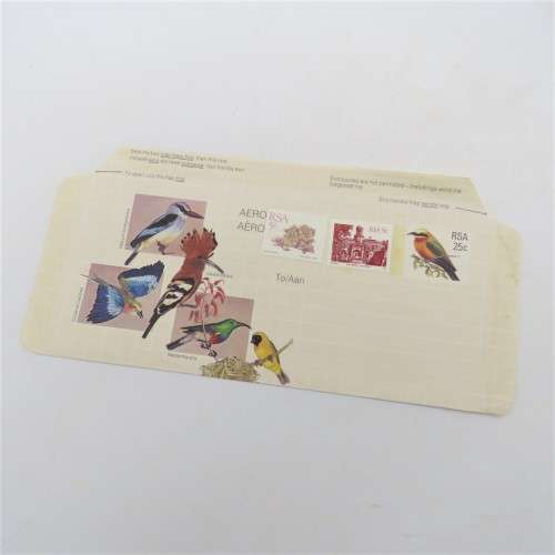 Unused Bird Aerograin with printed 25c stamp upgraded with 2 5c stamps