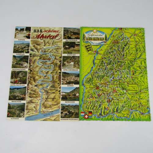 Lot of 10 vintage postcards with Maps - unused
