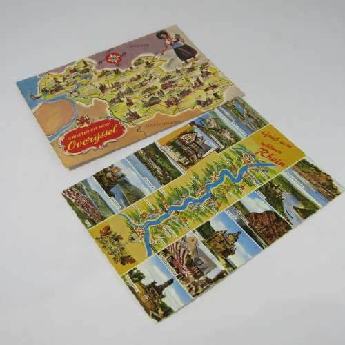 Lot of 10 vintage postcards with Maps - unused