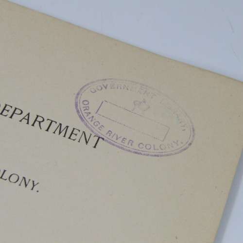 Education Department of the Orange River Colony - Instructions to Principals of Government Schools