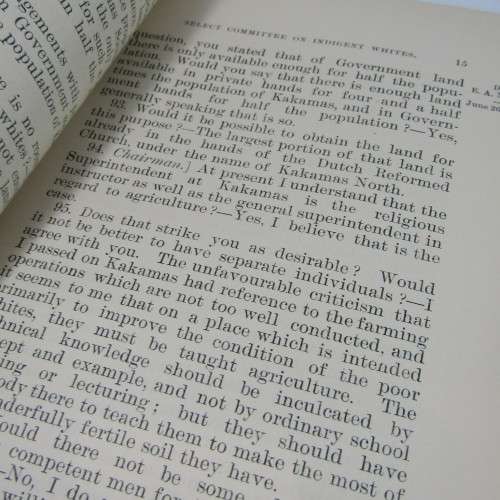 Cape of Good Hope Original Report of the Select Committee on Labour Settlements for Indigent whites