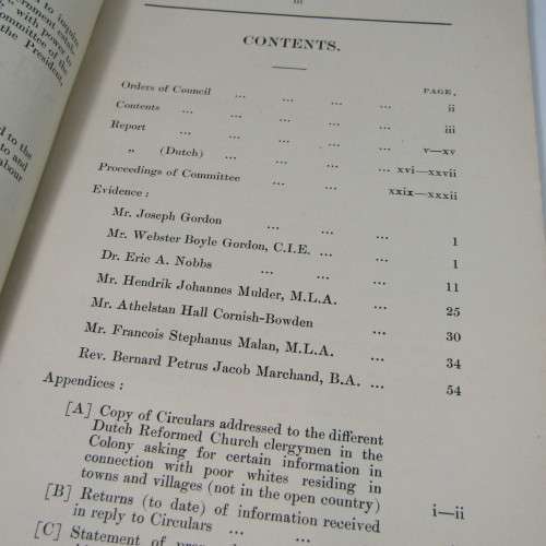 Cape of Good Hope Original Report of the Select Committee on Labour Settlements for Indigent whites