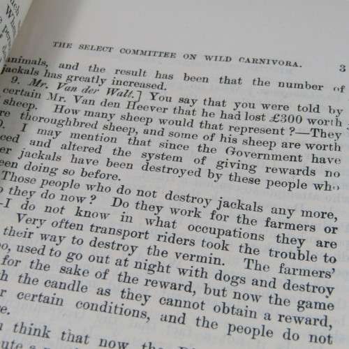 Cape of Good Hope Original Report of the Select Committee on Wild Carnivora - June 1896