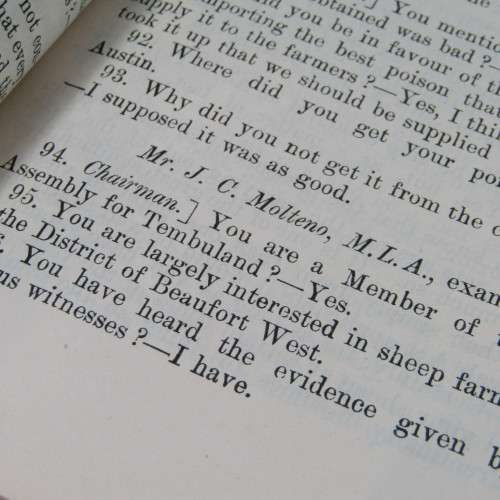 Cape of Good Hope Original Report of the Select Committee on Wild Carnivora - June 1896