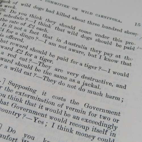 Cape of Good Hope Original Report of the Select Committee on Wild Carnivora - June 1896