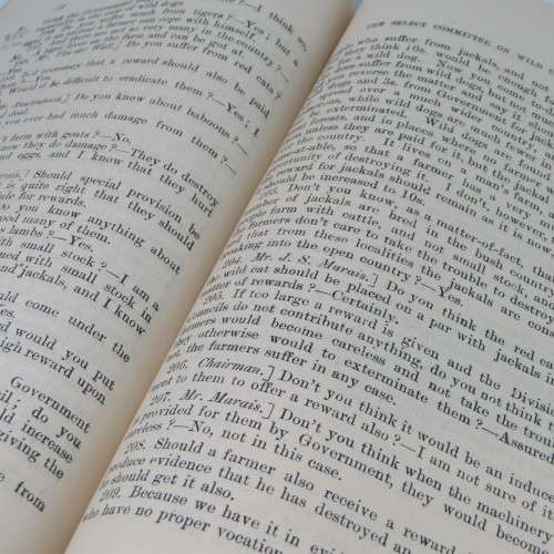 Cape of Good Hope Original Report of the Select Committee on Wild Carnivora - June 1896