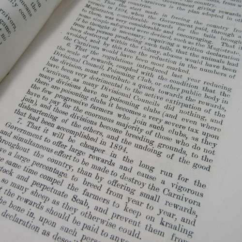 Cape of Good Hope Original Report of the Select Committee on Wild Carnivora - June 1896