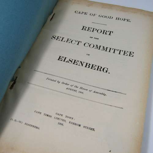 Cape of Good Hope Original Report of the Select Committee on Elsenburg - August 1906