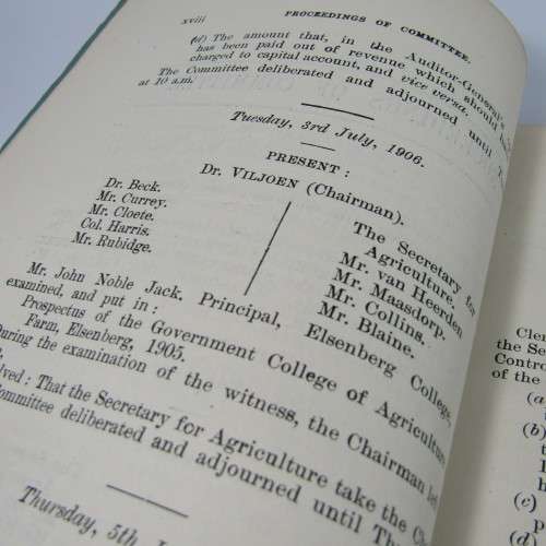 Cape of Good Hope Original Report of the Select Committee on Elsenburg - August 1906
