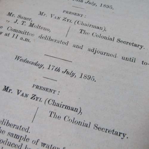 Cape of Good Hope Original Report of the Select Committee on the Oliphants River Baths - July 1895