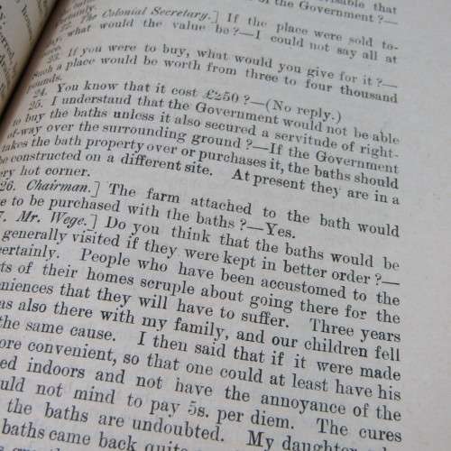 Cape of Good Hope Original Report of the Select Committee on the Oliphants River Baths - July 1895