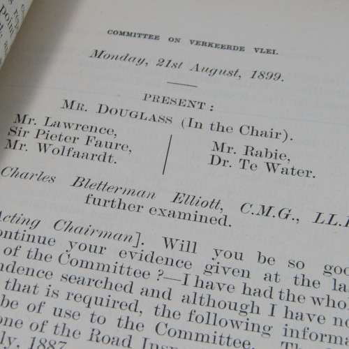 Cape of Good Hope Original Report of the Select Committee on Verkeerde Vlei - September 1899