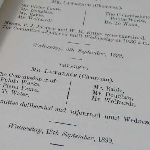 Cape of Good Hope Original Report of the Select Committee on Verkeerde Vlei - September 1899