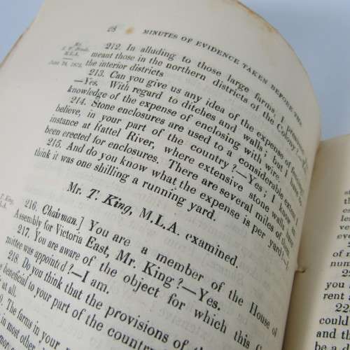 Cape of Good Hope Original Report of the Select Committee on the Fences Bill - July 1872
