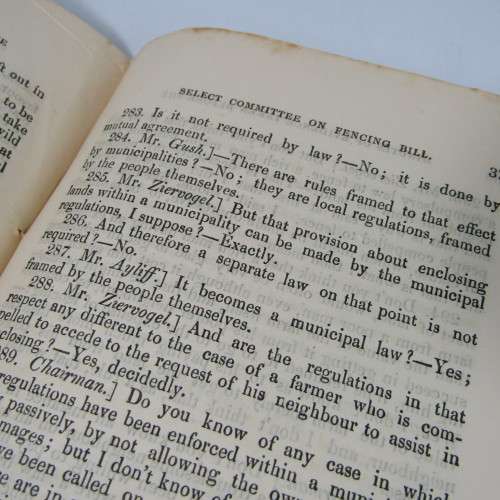 Cape of Good Hope Original Report of the Select Committee on the Fences Bill - July 1872