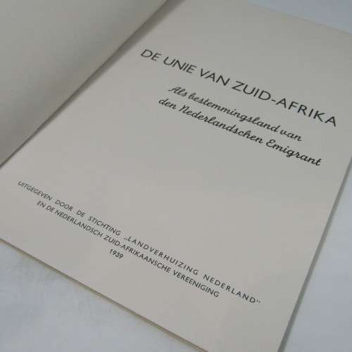 Die Unie van Zuid-Afrika - Bestemmings - Land van die Nederlandse Emigrant - 1939