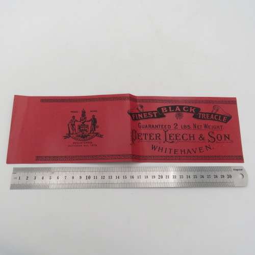 Antique Peter Leech and Son black Treacle label