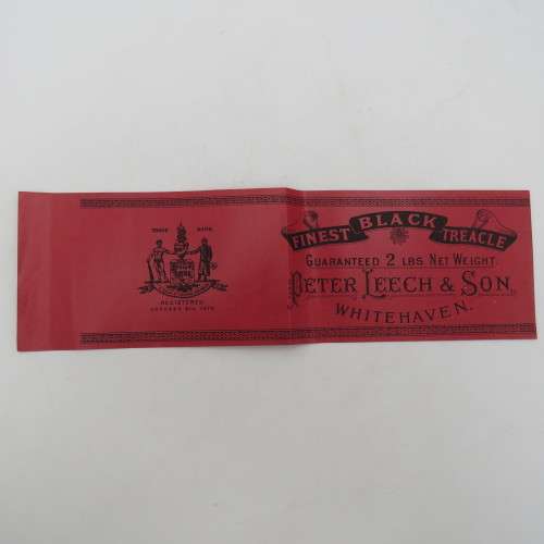 Antique Peter Leech and Son black Treacle label