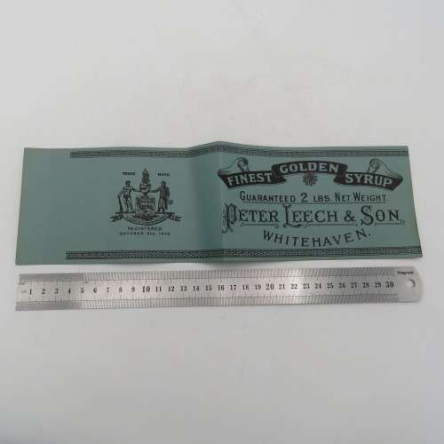Antique Peter Leech and Son golden syrup label