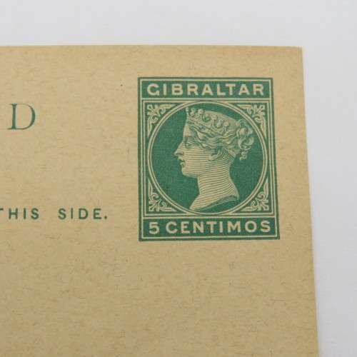 Gibraltar Pre-printed postcard with pre-printed 5 centimos stamp